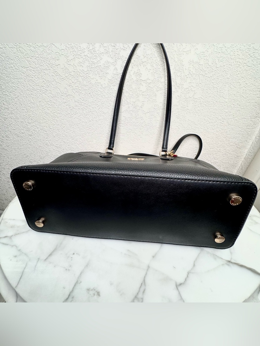 Michael Kors Black Pebbled Leather Tote with Gold Hardware - Picture 13 of 14